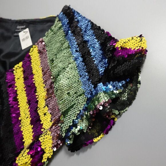 Rdalamal x Anthropologie Sequin Top Women XS Multicolor Crop Surplice Statement - Picture 6 of 16